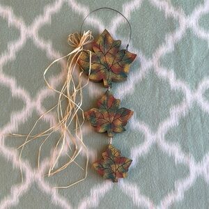 Autumn hand painted wooden Leaf Hanging Decor